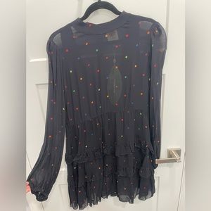 FARM Rio above knees mini dress with colored polka dots size M